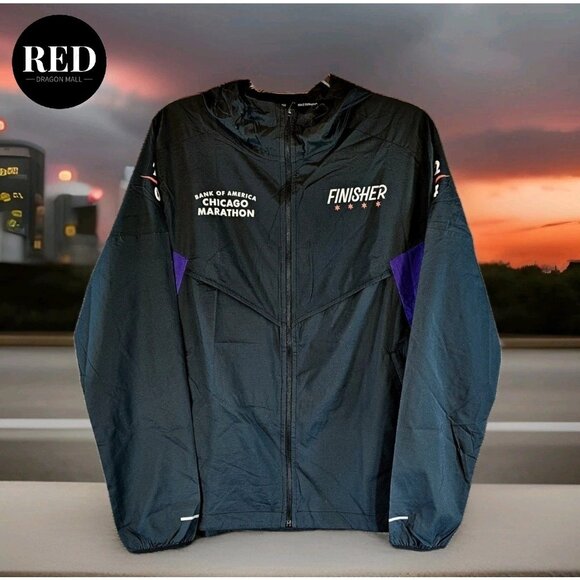 Nike 2024 Chicago Marathon Windrunner Running Jacket Black FV6204-010 - Men's S - Picture 1 of 4